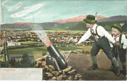 T3 1905 Klagenfurt (Kärnten), General View. Montage With Boys And Cannon (Rb) - Ohne Zuordnung