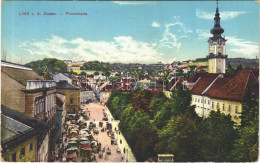 T3 1918 Linz, Promenade / Street, Market + "K.u.K. Reservespital Nr. 2. In Linz" (EB) - Non Classés