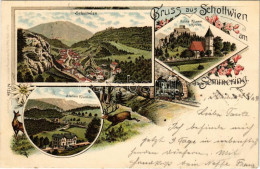 T2 1897 (Vorläufer!!!) Schottwien, Station Und Ruine Klamm, Kirche / Railway Station, Locomotive, Train, Castle And Chur - Non Classés