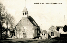 12989  -  Yonne - PARON  (environs De Sens) : La Place De L'Eglise Animée - Paron
