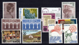 Spaans Andorra  Kleine Verzameling Europa Cept  Postfris Div. - Collezioni