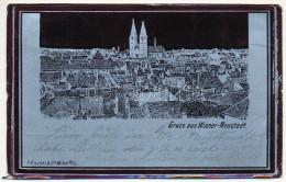 T3 1899 (Vorläufer) Wiener Neustadt, Bécsújhely; General View. Metallic Foil Postcard (worn Edges) - Non Classés