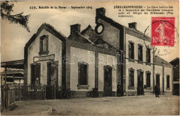 T2/T3 Fere-Champenoise, La Gare / Destroyed Railway Station By The German Army (EK) - Unclassified