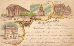 T2/T3 Paris, La Madeleine, Les Invalides, Gare Du Nord, Arc De Triomphe / Railway Station, Arch, Floral, Art Nouveau Lit - Unclassified