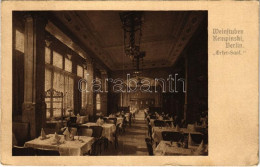 T2/T3 1911 Berlin, Weinstuben Kempinski / Restaurant, Wine Bar, Interior. W. Hagelberg (EK) - Unclassified