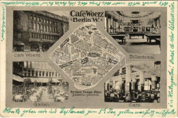 T2 1917 Berlin, Cafe Woerz, Woerz Billard Akademie, Bilardsaal, Garten, Café. System Voege-Plan / Café, Interior, Billia - Zonder Classificatie