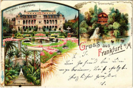 * T3 1901 Frankfurt Am Main, Palmengarten Gesellschaftshaus, Schweizerhaus, Palmenhaus / Palm Trees, Chalet, Lake, Rowin - Unclassified