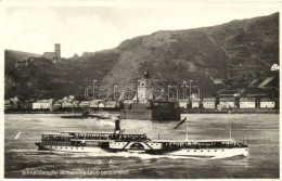 T2 Kaub, Caub; Schnelldampfer Wilhelmina / Steamship Wilhelmina At The Town, Castle - Ohne Zuordnung