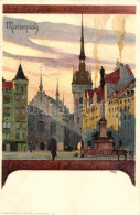 ** T2 München, Marienplatz, Velten's Künstlerpostkarte No. 86 Litho S: Kley - Ohne Zuordnung