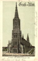 T2 Ulm, 161 Meter Hoch, Höchste Kirche Der Welt / Church, D. Walcher, Litho - Zonder Classificatie