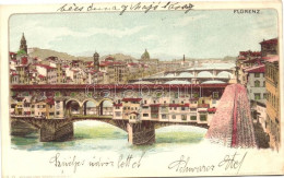 T2 1899 Firenze, Florence, Florenz; Ponte Vecchio / 'The Old Bridge', Emil Storch Verlag Serie IV., Litho - Non Classificati