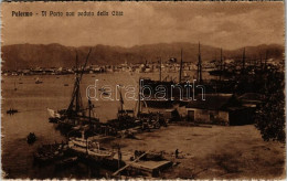 ** T2/T3 Palermo, Il Porto Con Venduta Della Citta / Port, Sailing Vessels, Fishing Boats (EK) - Zonder Classificatie