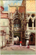 * T2 Venezia, Venice; Porta Della Carta / Street View, Palace, Gate. Italian Art Postcard. A. Scrocchi 4338-7. - Unclassified