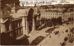 * T2/T3 1928 Bucharest, Bukarest, Bucuresti, Bucuresci; Grand Hotel, Café, Automobiles, Tram - Unclassified