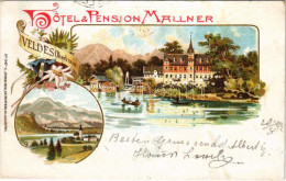 T3/T4 1899 (Vorläufer) Bled, Veldes; Hotel & Pension Mallner. C. Jurischek No. 347. Art Nouveau, Floral, Litho (r) - Ohne Zuordnung