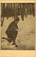 ** T2 Nyomolvasás A Hóban Télen. ARS Cserkész Kiadó / Abzählen Der Spuren / Hungarian Boy Scout Postcard, Track Reading  - Sin Clasificación