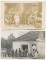 ** Kerékgyártók Javítás Közben - 2 Db Eredeti Fotó Képeslap / 2 Original Photo Postcards Of Wheel Manufacturers - Sin Clasificación