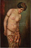 ** T4 Verkauft / Erotic Nude Lady Art Postcard. Marke J.S.C. 6055. S: Prof. G. Rienäcker (vágott / Cut) - Unclassified