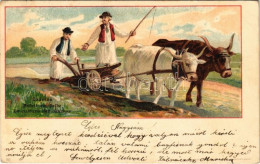 T2/T3 1899 Szántás, Magyar Folklór / Arbeit Am Felde / Hungarian Folklore, Ploughing. Kunstanstalt Kosmos 80. Litho (EK) - Unclassified