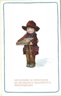 ** T2/T3 Venditore Di Fiammiferi / Le Vendeur D'Allumettes / Matchseller; Italian Art Postcard, S: A. Bertiglia (EK) - Sin Clasificación