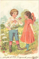 T2/T3 1902 Romantic Children Couple. E.G. 741. Litho - Unclassified