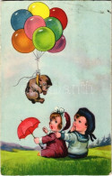 * T3 Children Art Postcard, Dog With Balloons. Amag 0181. (Rb) - Sin Clasificación