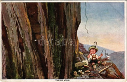 T3 1917 Endlich Allein! / Hiking Boy, Humour. Wohlgemuth & Lissner Kunstverlagsgesellschaft No. 985. "Sommerurlaub Im Ge - Non Classés