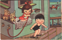 T3 1936 Unter Der Brause / Children Art Postcard. Amag 0302. S: Margret Boriss (EB) - Ohne Zuordnung