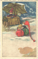 T2/T3 1928 Christmas Children Art Postcard S: Castelli (EK) - Zonder Classificatie