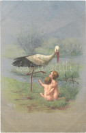 ** T2 Children With Stork. Litho - Sin Clasificación