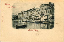 * T2 Pola, Pula; An Der Riva, Stabsgebäude / Osztrák-Magyar Haditengerészet Palotája / Austro-Hungarian Navy, K.u.K. Kri - Non Classés