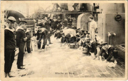 T2/T3 1912 K.u.K. Kriegsmarine Matrosen, Wasche Am Bord / Osztrák-magyar Matrózok Fedélzet Mosás Közben / Austro-Hungari - Ohne Zuordnung