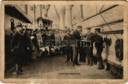 T3 1914 Proviantkommission. K.u.K. Kriegsmarine / WWI Austro-Hungarian Navy Officers Tasting Lunch. Phot. A. Beer, F.W.  - Non Classés