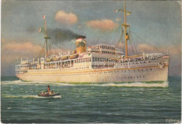 ** T2/T3 Adriatica Venezia Piroscafo "Gerusalemme", "Galilea", "Palestina" / Italian Steamship Advertising Card (EK) - Non Classés