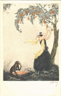 * T2 1926 Lady With Monkey, Art Postcard. Italien. Gravur 1964. S: Hardy - Sin Clasificación