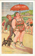 ** T2 A Strand Szépe! Hullám-szálló / Hungarian Fat Lady Humour At The Beach - Unclassified