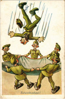 T2/T3 1942 Zuhanóbombázó! Második Világháborús Magyar Katonai Humor / WWII Hungarian Military Humour Art Postcard (EK) - Non Classés