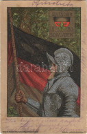 T2/T3 1909 German Military Art Postcard, Patriotic Propaganda With German Flag. Deutscher Schulverein. Kunstdruckverlag  - Non Classificati