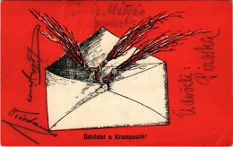 T2/T3 Üdvözlet A Krampusztól! Virgács Borítékban. C.H.W. VIII/2. 2501-19. / Krampus Greeting, Birch In Envelope (EK) - Unclassified