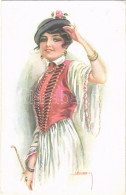 T2/T3 1918 Italian Lady Art Postcard. "ERKAL" No. 331/5. S: Usabal (EK) - Ohne Zuordnung