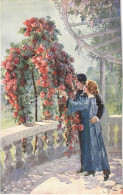 * T4 1920 Romantic Couple. Italian Lady Art Postcard. Serie 1027-4. Artist Signed (vágott / Cut) - Zonder Classificatie