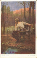 * T3 In Erwartung / Lady Art Postcard. Galerie Wiener Künstler Nr. 458. W.R.B. & Co. S: Franz Horst (EB) - Ohne Zuordnung