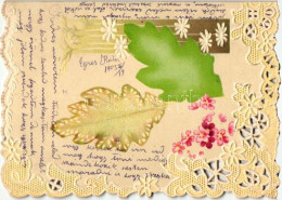 T2/T3 Dombornyomású Művészlap Csipkemintás Szélekkel / Emb. Art Postcard, Embroidery Style (12,2 Cm X 8,8 Cm) (EK) - Unclassified