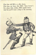 ** T2/T3 "D'ye Ken Old Bill Is A Silly Clown" Wilhelm II Mocking Anti-German Propaganda Art Postcard, John Bull. "War Ca - Non Classés