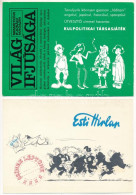 * 4 Db Modern Magyar Propaganda Képeslap: Lobogó Magyar Honvédelmi Szövetség Hetilapja, Világ Ifjúság A Magyar Kommunist - Non Classificati