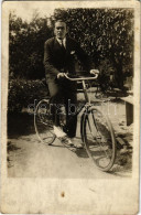 ** T2/T3 Férfi Kerékpárral / Man With Bicycle. Photo (fl) - Unclassified