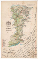 T3/T4 1901 Temes Vármegye Térképe. Kiadja Károlyi Gy. / Map Of Timis County (EB) - Sin Clasificación