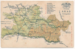 ** T2/T3 Arad Vármegye Térképe. Kiadja Károlyi Gy. / Map Of Arad (fa) - Sin Clasificación