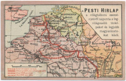 ** T2/T3 Pesti Hírlap Első Világháborús Térképe Az 1918-as Tavaszi Offenzíváról / WWI Map Of The Spring Offensive In 191 - Unclassified