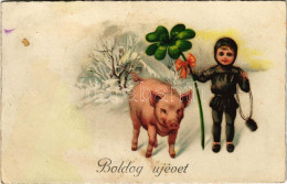 T2/T3 1933 Boldog újévet! Kéményseprő és Malac / New Year Greeting, Chimney Sweeper And Pig. L&P 2395. Litho (EB) - Zonder Classificatie